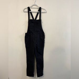 Free People Black Denim Overalls